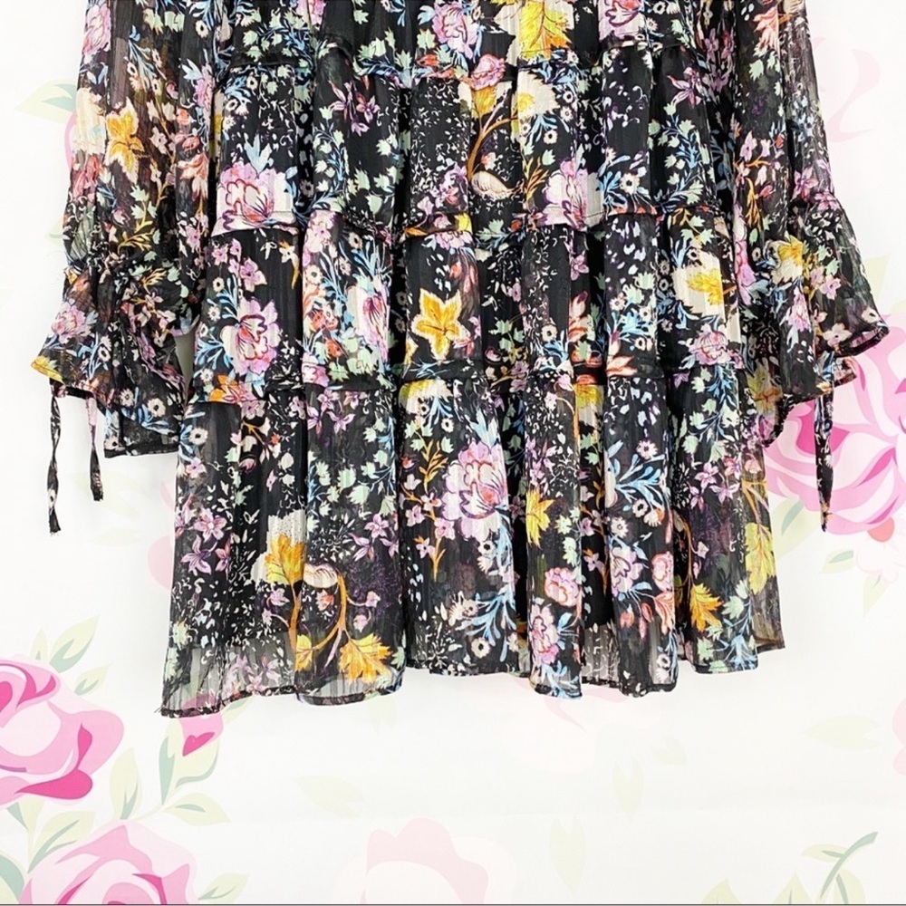 NEW Free People Closer To The Heart Floral V-Neck Long Sleeve Dress M - Picture 4 of 7